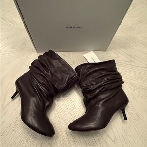 H&M studio  collection heeled leather boots